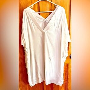 Ekouaer White Women's Top Size Medium Loungewear Bathing Suit Cover Beach New
